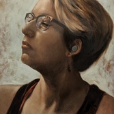 Portrait of the Artist as a Drama Queen, Jane Philips, Oil on Paper, 12x16